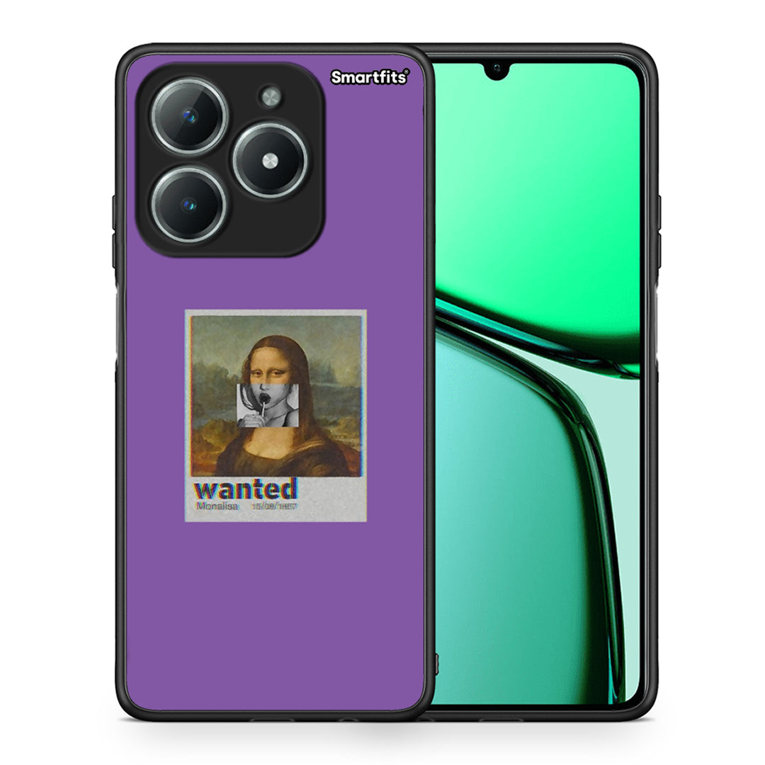 Θήκη Realme C63 4G Monalisa Popart από τη Smartfits με σχέδιο στο πίσω μέρος και μαύρο περίβλημα | Realme C63 4G Monalisa Popart case with colorful back and black bezels