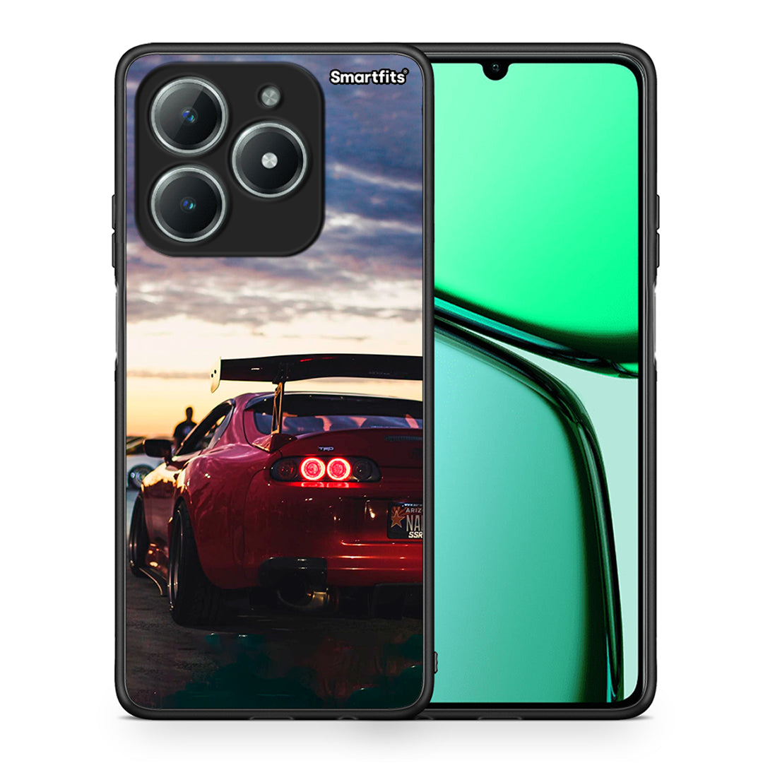 Θήκη Realme C61 Racing Supra από τη Smartfits με σχέδιο στο πίσω μέρος και μαύρο περίβλημα | Realme C61 Racing Supra case with colorful back and black bezels