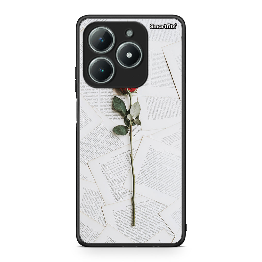 Realme C61 Red Rose θήκη από τη Smartfits με σχέδιο στο πίσω μέρος και μαύρο περίβλημα | Smartphone case with colorful back and black bezels by Smartfits