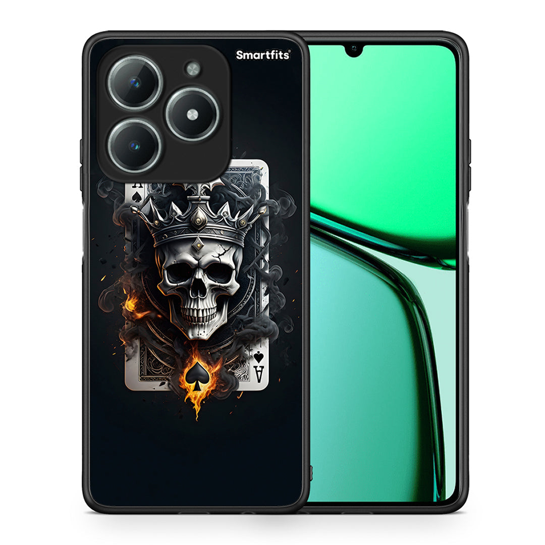 Θήκη Realme C61 Skull King Ace από τη Smartfits με σχέδιο στο πίσω μέρος και μαύρο περίβλημα | Realme C61 Skull King Ace case with colorful back and black bezels