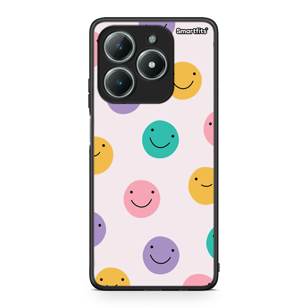 Realme C61 Smiley Faces θήκη από τη Smartfits με σχέδιο στο πίσω μέρος και μαύρο περίβλημα | Smartphone case with colorful back and black bezels by Smartfits