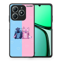 Thumbnail for Θήκη Realme C63 4G Stitch And Angel από τη Smartfits με σχέδιο στο πίσω μέρος και μαύρο περίβλημα | Realme C63 4G Stitch And Angel case with colorful back and black bezels