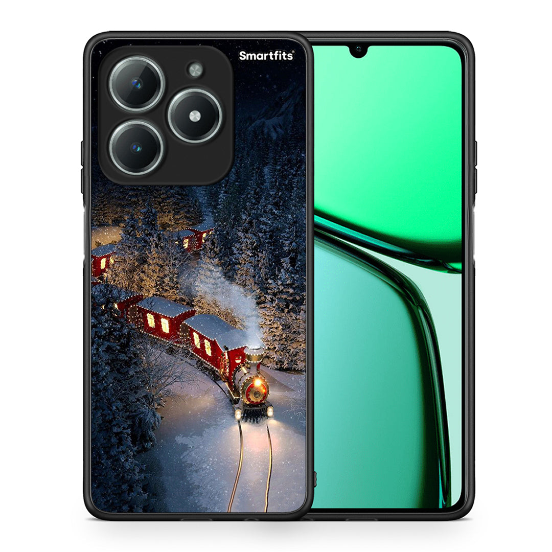 Θήκη Realme C63 4G Xmas Train από τη Smartfits με σχέδιο στο πίσω μέρος και μαύρο περίβλημα | Realme C63 4G Xmas Train case with colorful back and black bezels