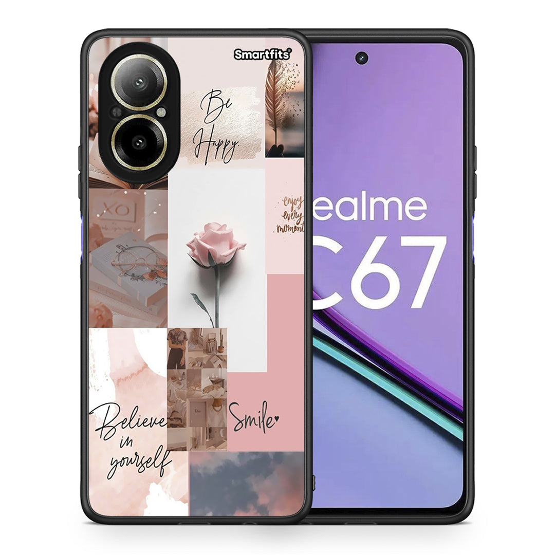 Θήκη Realme C67 4G Aesthetic Collage από τη Smartfits με σχέδιο στο πίσω μέρος και μαύρο περίβλημα | Realme C67 4G Aesthetic Collage case with colorful back and black bezels