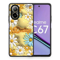 Thumbnail for Θήκη Realme C67 4G Bubble Daisies από τη Smartfits με σχέδιο στο πίσω μέρος και μαύρο περίβλημα | Realme C67 4G Bubble Daisies case with colorful back and black bezels