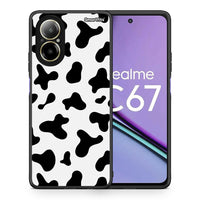 Thumbnail for Θήκη Realme C67 4G Cow Print από τη Smartfits με σχέδιο στο πίσω μέρος και μαύρο περίβλημα | Realme C67 4G Cow Print case with colorful back and black bezels