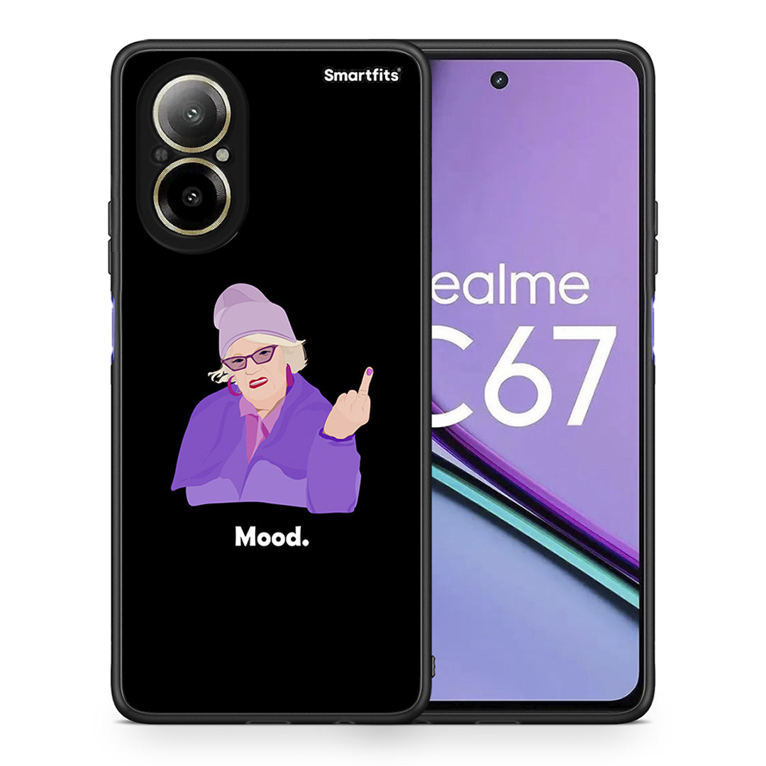 Θήκη Realme C67 4G Grandma Mood Black από τη Smartfits με σχέδιο στο πίσω μέρος και μαύρο περίβλημα | Realme C67 4G Grandma Mood Black case with colorful back and black bezels