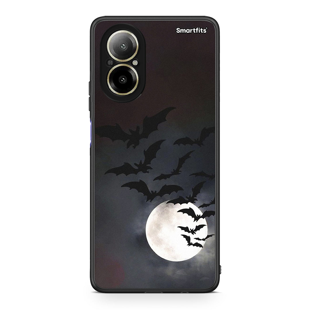 Realme C67 4G Halloween Bat Night Θήκη από τη Smartfits με σχέδιο στο πίσω μέρος και μαύρο περίβλημα | Smartphone case with colorful back and black bezels by Smartfits