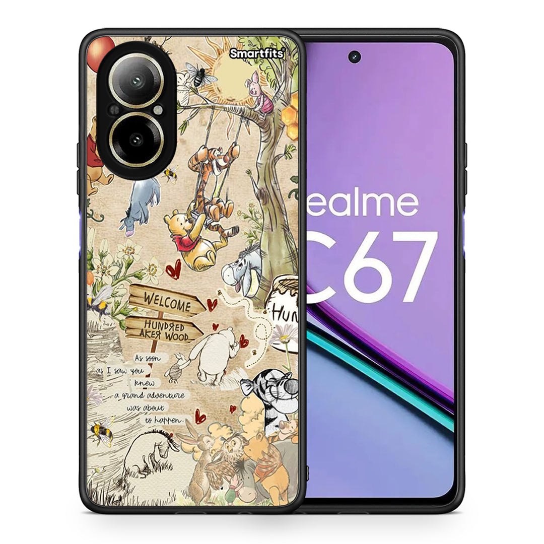 Θήκη Realme C67 4G Happy Friends από τη Smartfits με σχέδιο στο πίσω μέρος και μαύρο περίβλημα | Realme C67 4G Happy Friends case with colorful back and black bezels