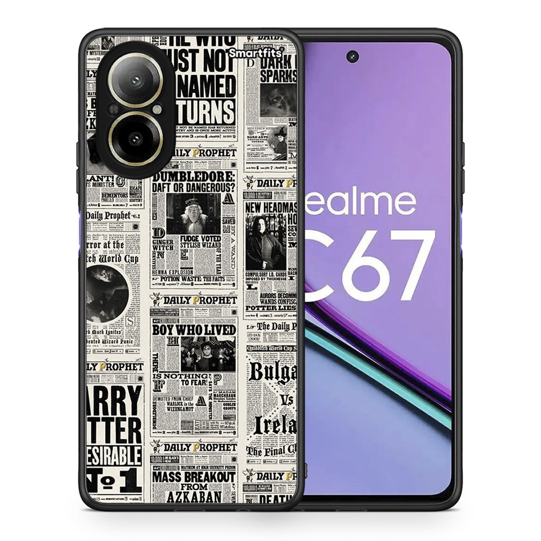 Θήκη Realme C67 4G Harry Paper από τη Smartfits με σχέδιο στο πίσω μέρος και μαύρο περίβλημα | Realme C67 4G Harry Paper case with colorful back and black bezels