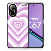 Thumbnail for Θήκη Realme C67 4G Lilac Hearts από τη Smartfits με σχέδιο στο πίσω μέρος και μαύρο περίβλημα | Realme C67 4G Lilac Hearts case with colorful back and black bezels