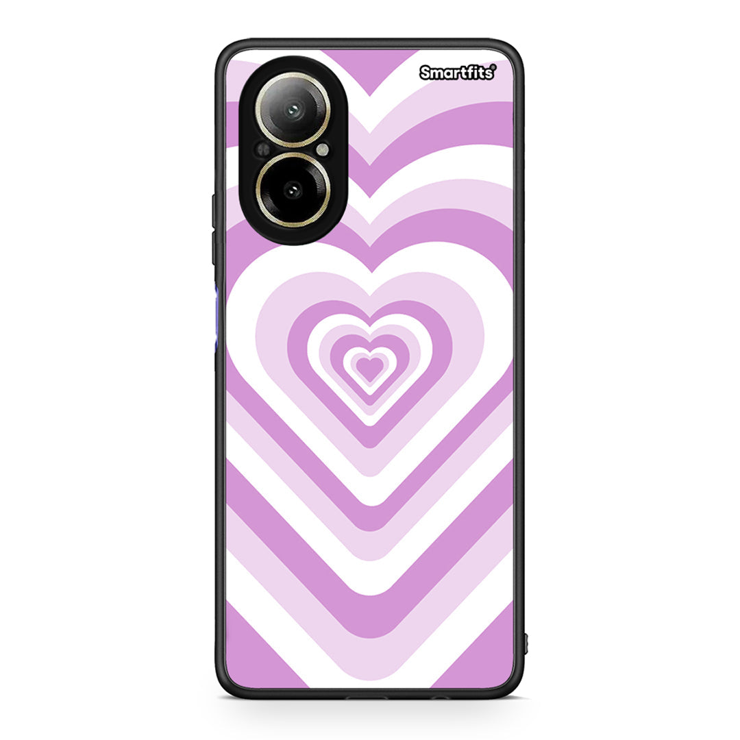 Realme C67 4G Lilac Hearts θήκη από τη Smartfits με σχέδιο στο πίσω μέρος και μαύρο περίβλημα | Smartphone case with colorful back and black bezels by Smartfits