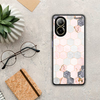 Thumbnail for Marble Hexagon Pink - Realme C67 4G case