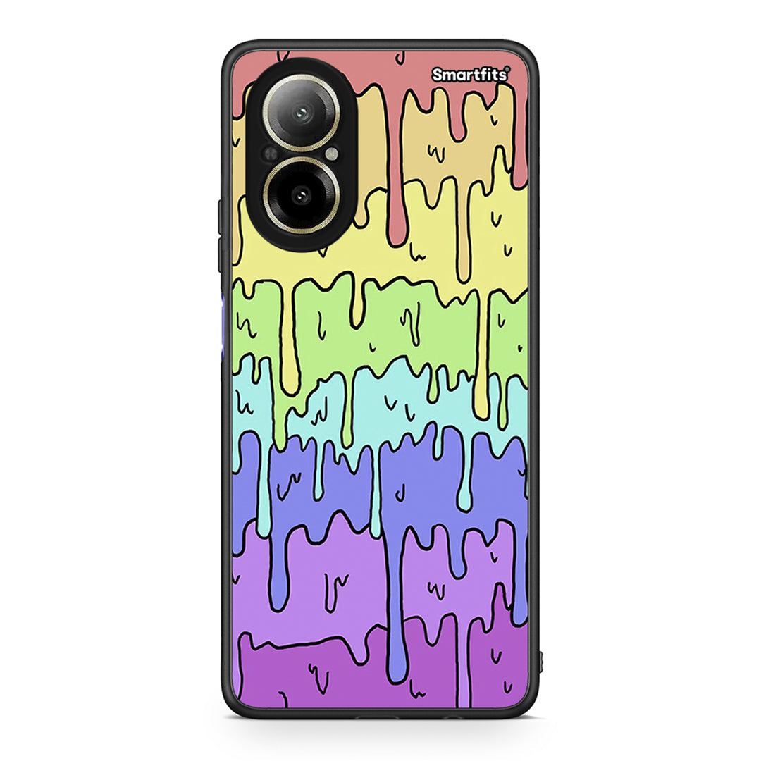 Realme C67 4G Melting Rainbow θήκη από τη Smartfits με σχέδιο στο πίσω μέρος και μαύρο περίβλημα | Smartphone case with colorful back and black bezels by Smartfits