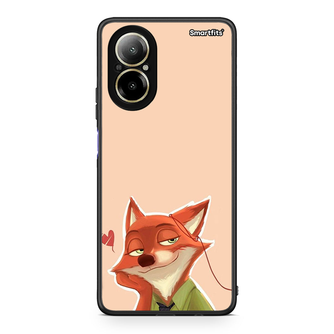 Realme C67 4G Nick Wilde And Judy Hopps Love 1 θήκη από τη Smartfits με σχέδιο στο πίσω μέρος και μαύρο περίβλημα | Smartphone case with colorful back and black bezels by Smartfits