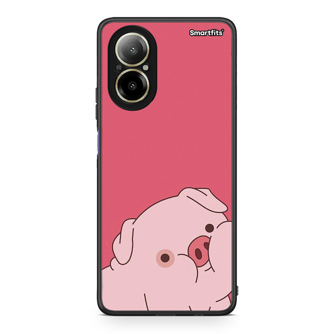 Realme C67 4G Pig Love 1 Θήκη Αγίου Βαλεντίνου από τη Smartfits με σχέδιο στο πίσω μέρος και μαύρο περίβλημα | Smartphone case with colorful back and black bezels by Smartfits