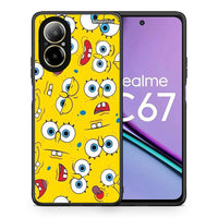 Thumbnail for Θήκη Realme C67 4G Sponge PopArt από τη Smartfits με σχέδιο στο πίσω μέρος και μαύρο περίβλημα | Realme C67 4G Sponge PopArt case with colorful back and black bezels