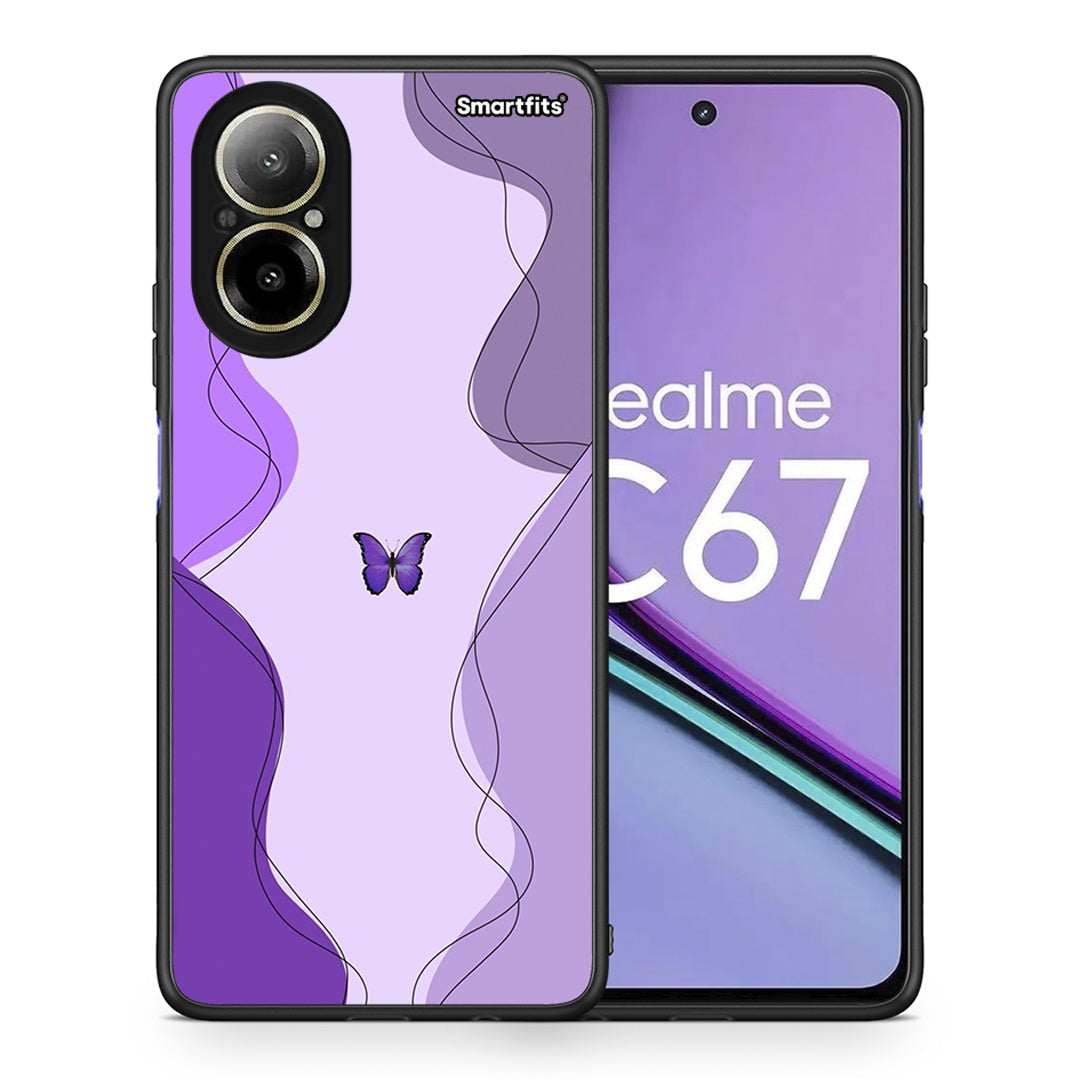 Purple Mariposa - Realme C67 4G θήκη