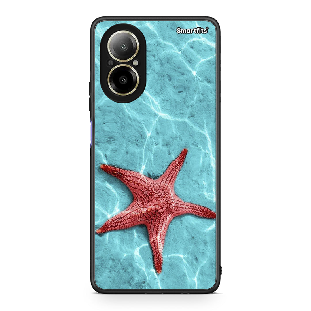 Realme C67 4G Red Starfish Θήκη από τη Smartfits με σχέδιο στο πίσω μέρος και μαύρο περίβλημα | Smartphone case with colorful back and black bezels by Smartfits