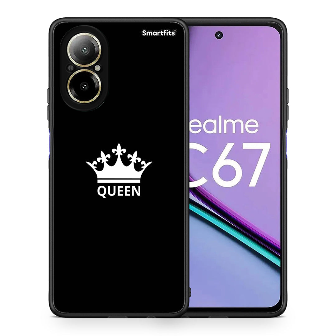 Θήκη Realme C67 4G Queen Valentine από τη Smartfits με σχέδιο στο πίσω μέρος και μαύρο περίβλημα | Realme C67 4G Queen Valentine case with colorful back and black bezels