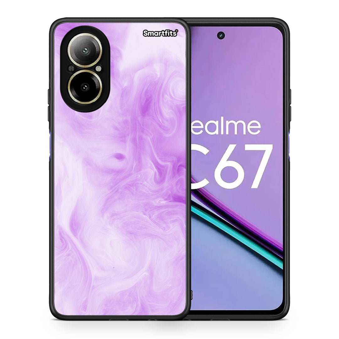 Θήκη Realme C67 4G Lavender Watercolor από τη Smartfits με σχέδιο στο πίσω μέρος και μαύρο περίβλημα | Realme C67 4G Lavender Watercolor case with colorful back and black bezels