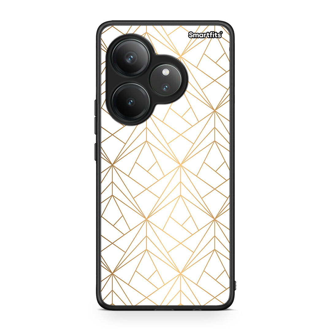 111 - Realme GT 6 5G Luxury White Geometric case, cover, bumper