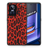 Thumbnail for Θήκη Realme GT Neo 3 Red Leopard Animal από τη Smartfits με σχέδιο στο πίσω μέρος και μαύρο περίβλημα | Realme GT Neo 3 Red Leopard Animal case with colorful back and black bezels