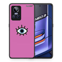 Thumbnail for Θήκη Realme GT Neo 3 Blue Eye Pink από τη Smartfits με σχέδιο στο πίσω μέρος και μαύρο περίβλημα | Realme GT Neo 3 Blue Eye Pink case with colorful back and black bezels