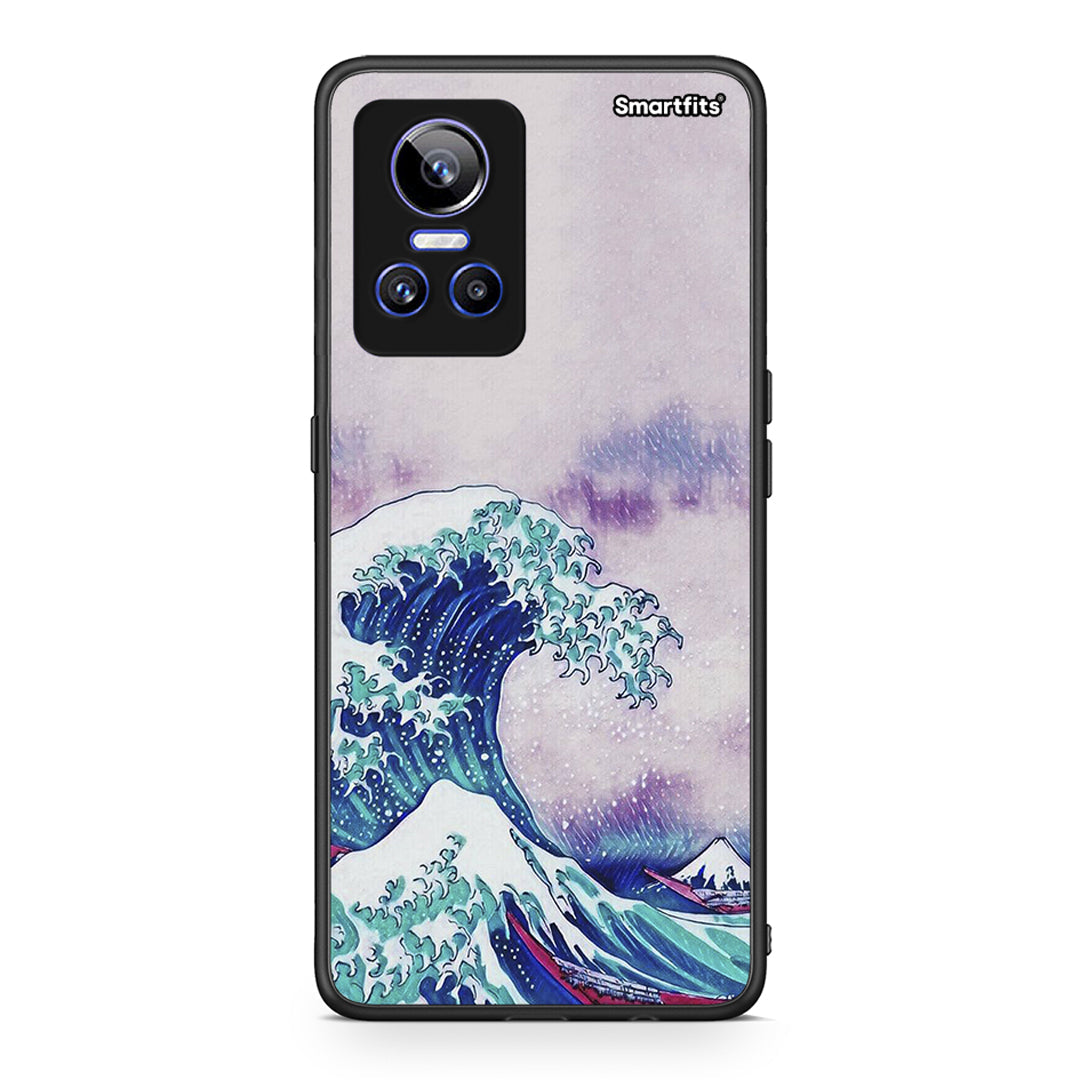 Realme GT Neo 3 Blue Waves θήκη από τη Smartfits με σχέδιο στο πίσω μέρος και μαύρο περίβλημα | Smartphone case with colorful back and black bezels by Smartfits