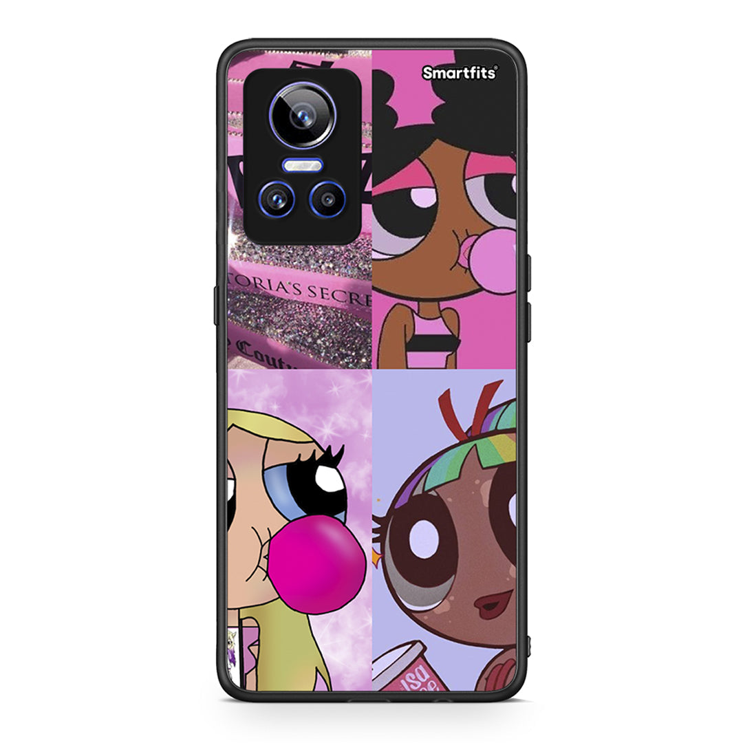 Realme GT Neo 3 Bubble Girls Θήκη Αγίου Βαλεντίνου από τη Smartfits με σχέδιο στο πίσω μέρος και μαύρο περίβλημα | Smartphone case with colorful back and black bezels by Smartfits