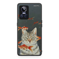 Thumbnail for Realme GT Neo 3 Cat Goldfish θήκη από τη Smartfits με σχέδιο στο πίσω μέρος και μαύρο περίβλημα | Smartphone case with colorful back and black bezels by Smartfits
