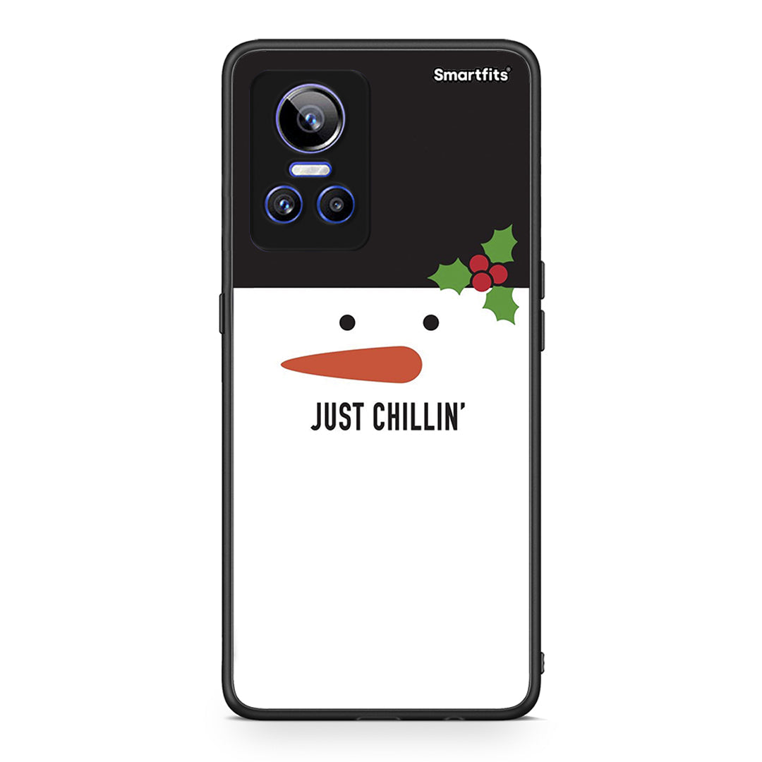 Realme GT Neo 3 Christmas Chillin θήκη από τη Smartfits με σχέδιο στο πίσω μέρος και μαύρο περίβλημα | Smartphone case with colorful back and black bezels by Smartfits