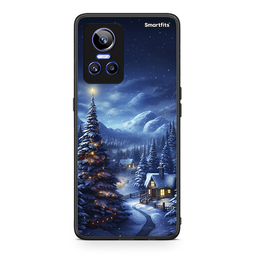 Realme GT Neo 3 Christmas Scenery θήκη από τη Smartfits με σχέδιο στο πίσω μέρος και μαύρο περίβλημα | Smartphone case with colorful back and black bezels by Smartfits