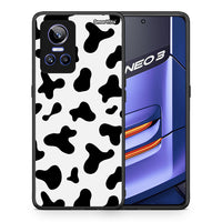 Thumbnail for Θήκη Realme GT Neo 3 Cow Print από τη Smartfits με σχέδιο στο πίσω μέρος και μαύρο περίβλημα | Realme GT Neo 3 Cow Print case with colorful back and black bezels