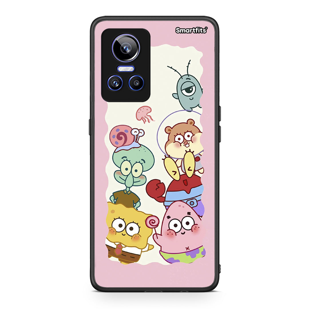 Realme GT Neo 3 Cute Companion θήκη από τη Smartfits με σχέδιο στο πίσω μέρος και μαύρο περίβλημα | Smartphone case with colorful back and black bezels by Smartfits