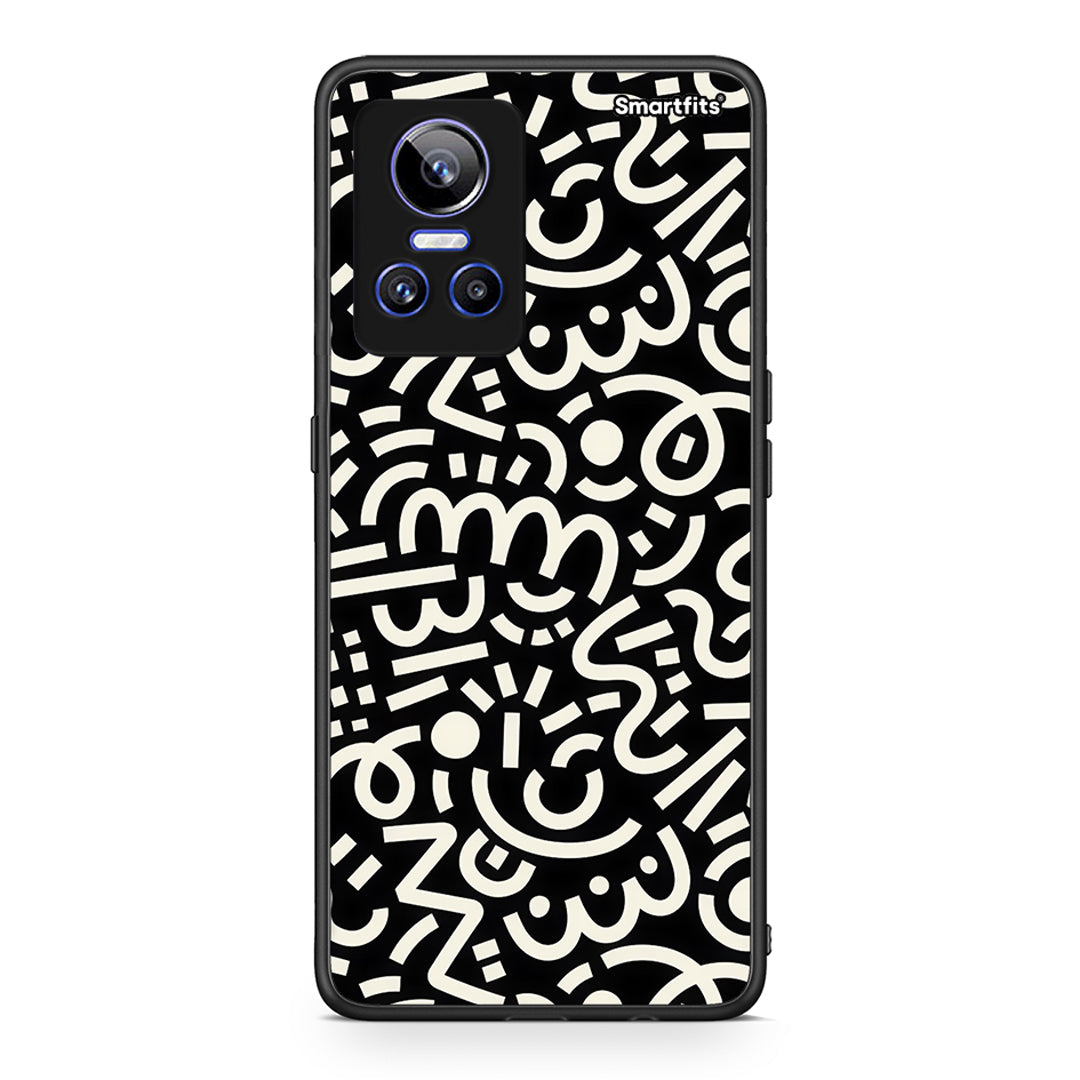 Realme GT Neo 3 Doodle Art Θήκη από τη Smartfits με σχέδιο στο πίσω μέρος και μαύρο περίβλημα | Smartphone case with colorful back and black bezels by Smartfits