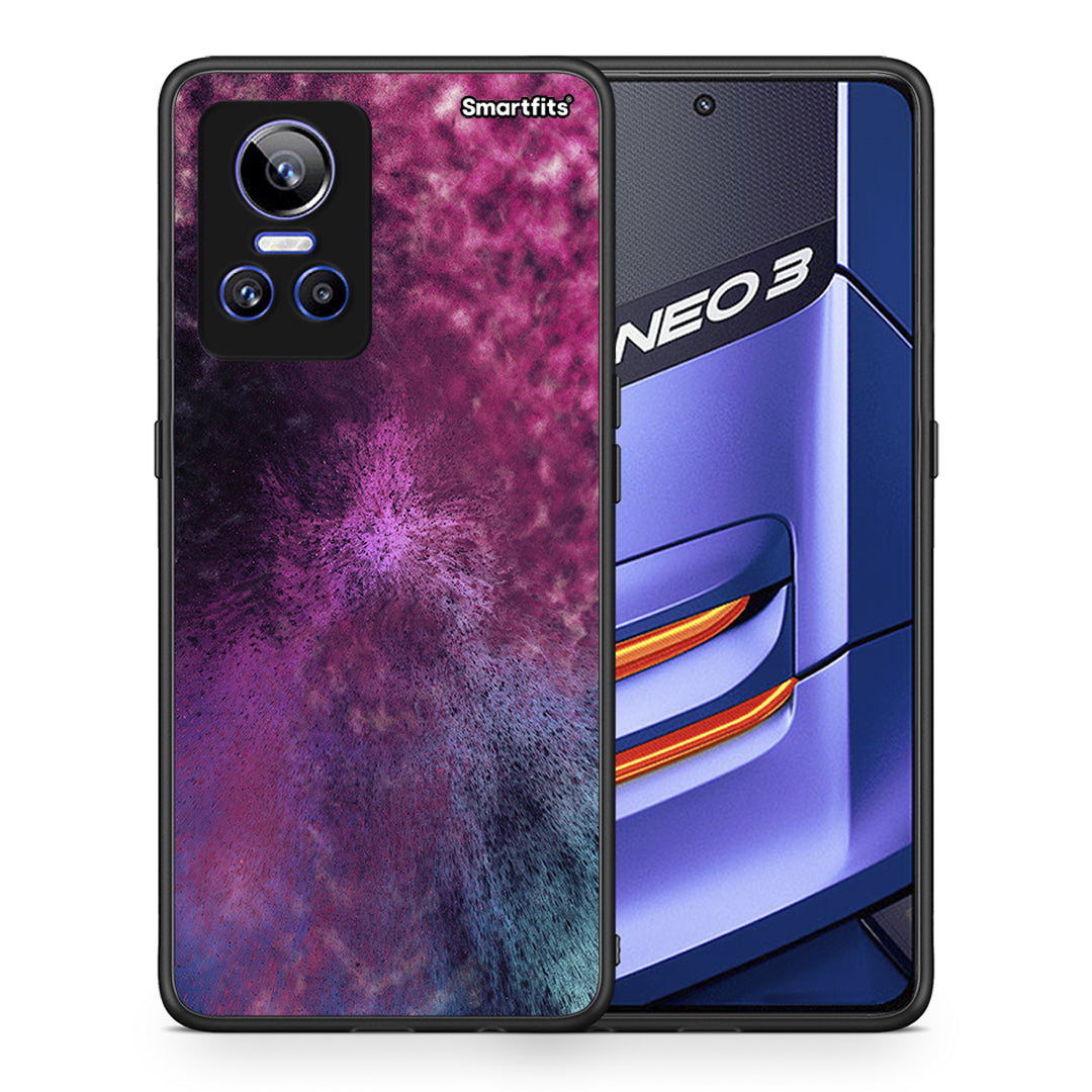 Θήκη Realme GT Neo 3 Aurora Galaxy από τη Smartfits με σχέδιο στο πίσω μέρος και μαύρο περίβλημα | Realme GT Neo 3 Aurora Galaxy case with colorful back and black bezels