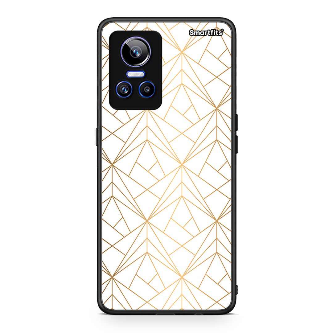 111 - Realme GT Neo 3 Luxury White Geometric case, cover, bumper