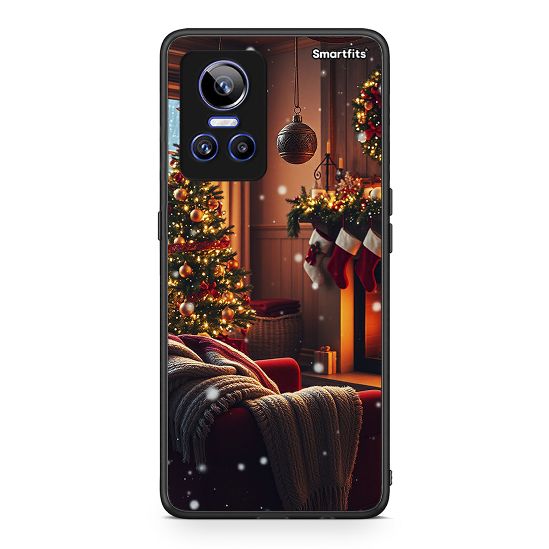 Realme GT Neo 3 Home For Christmas θήκη από τη Smartfits με σχέδιο στο πίσω μέρος και μαύρο περίβλημα | Smartphone case with colorful back and black bezels by Smartfits