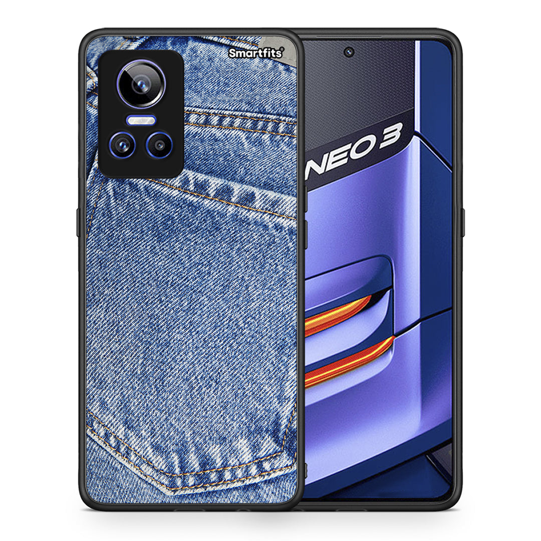 Θήκη Realme GT Neo 3 Jeans Pocket από τη Smartfits με σχέδιο στο πίσω μέρος και μαύρο περίβλημα | Realme GT Neo 3 Jeans Pocket case with colorful back and black bezels