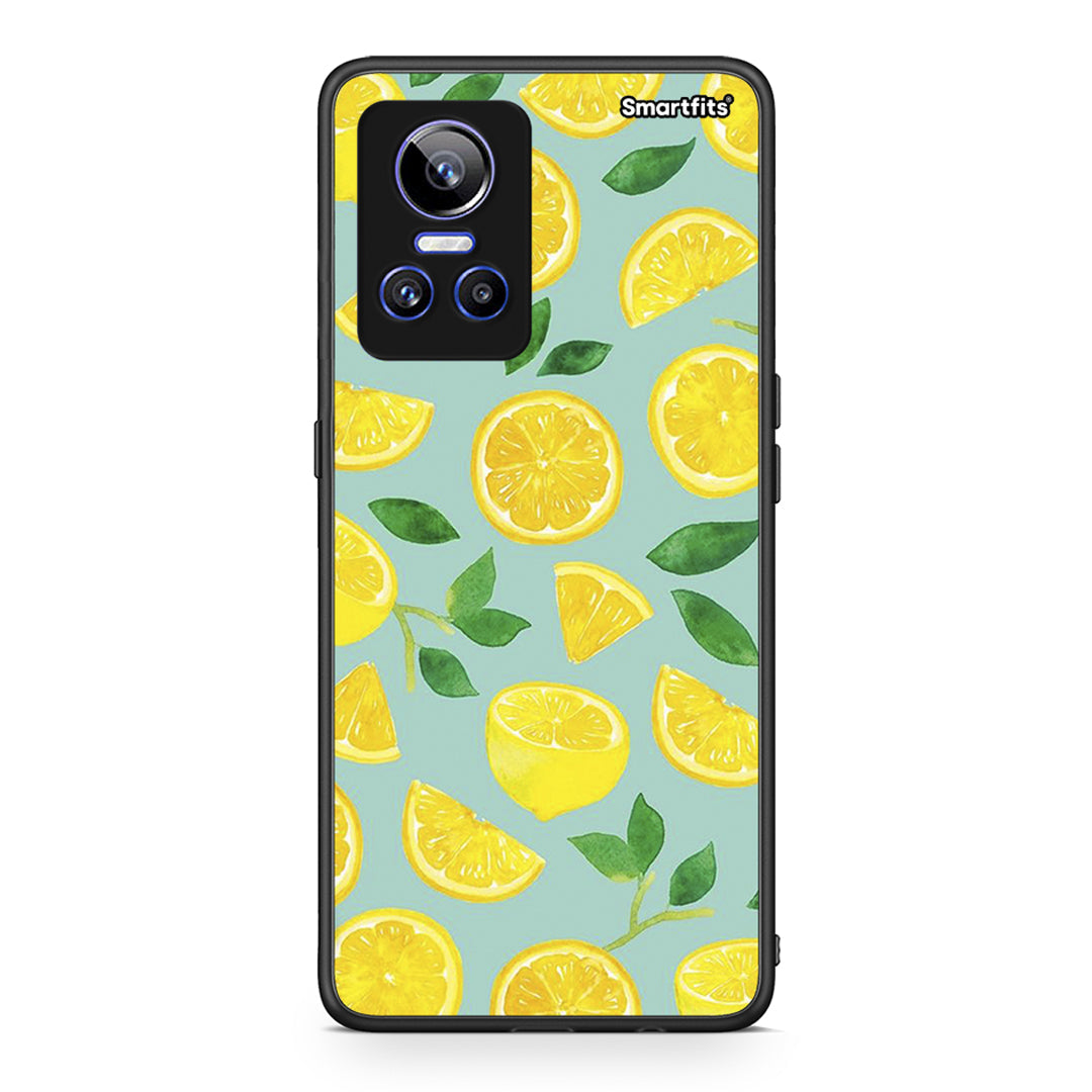 Realme GT Neo 3 Lemons θήκη από τη Smartfits με σχέδιο στο πίσω μέρος και μαύρο περίβλημα | Smartphone case with colorful back and black bezels by Smartfits