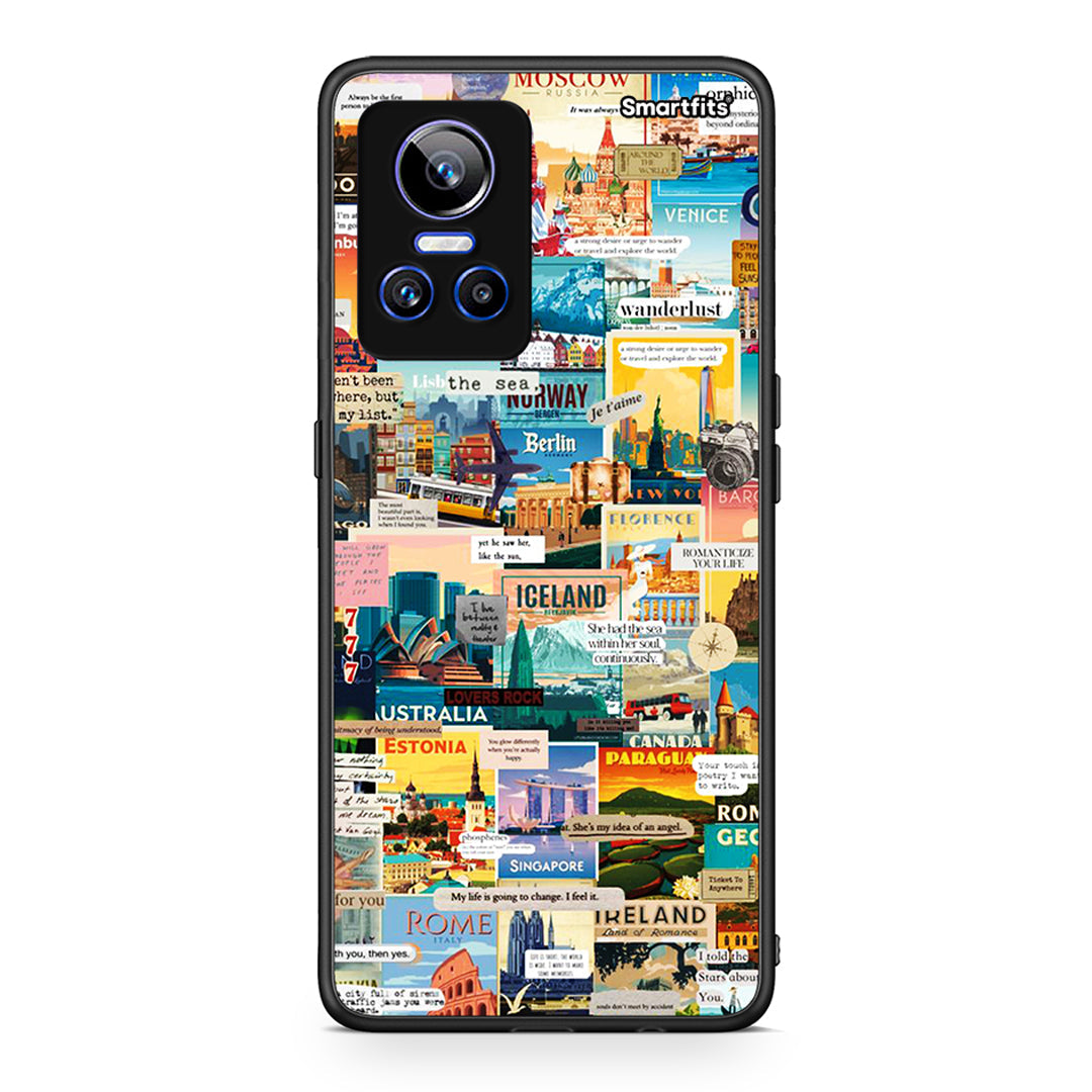 Realme GT Neo 3 Live To Travel θήκη από τη Smartfits με σχέδιο στο πίσω μέρος και μαύρο περίβλημα | Smartphone case with colorful back and black bezels by Smartfits