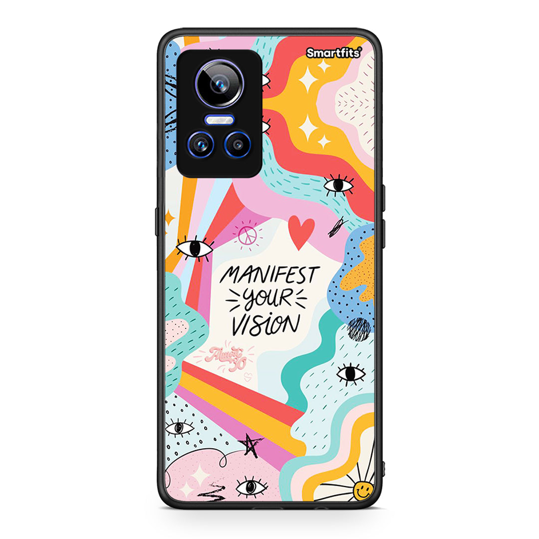 Realme GT Neo 3 Manifest Your Vision θήκη από τη Smartfits με σχέδιο στο πίσω μέρος και μαύρο περίβλημα | Smartphone case with colorful back and black bezels by Smartfits