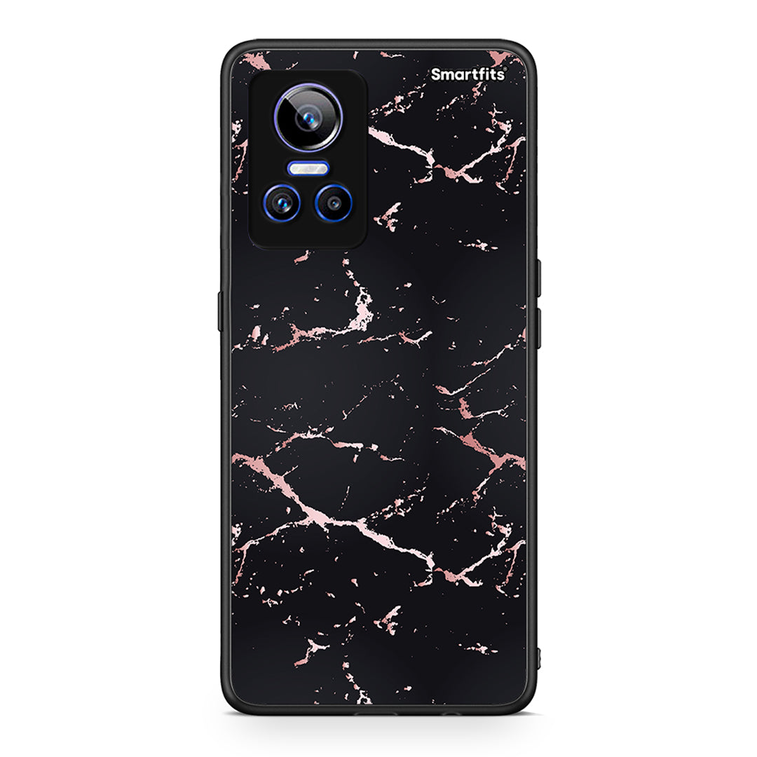 4 - Realme GT Neo 3 Black Rosegold Marble case, cover, bumper