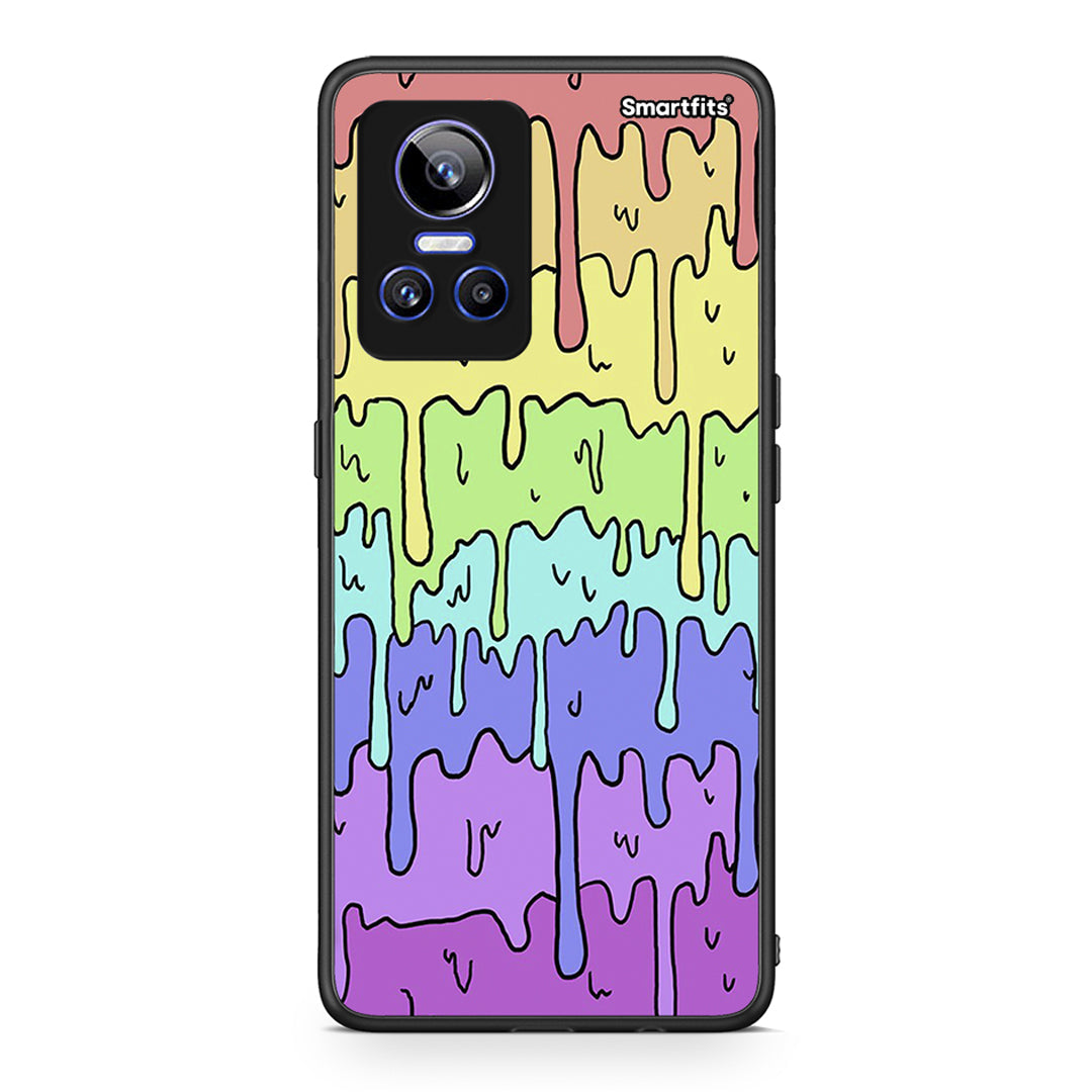 Realme GT Neo 3 Melting Rainbow θήκη από τη Smartfits με σχέδιο στο πίσω μέρος και μαύρο περίβλημα | Smartphone case with colorful back and black bezels by Smartfits