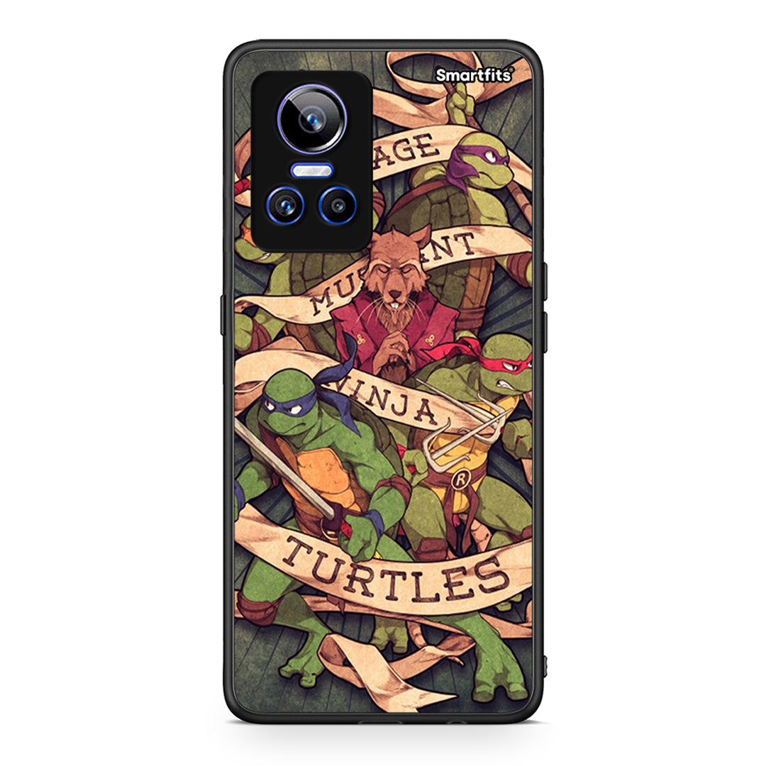 Realme GT Neo 3 Ninja Turtles θήκη από τη Smartfits με σχέδιο στο πίσω μέρος και μαύρο περίβλημα | Smartphone case with colorful back and black bezels by Smartfits