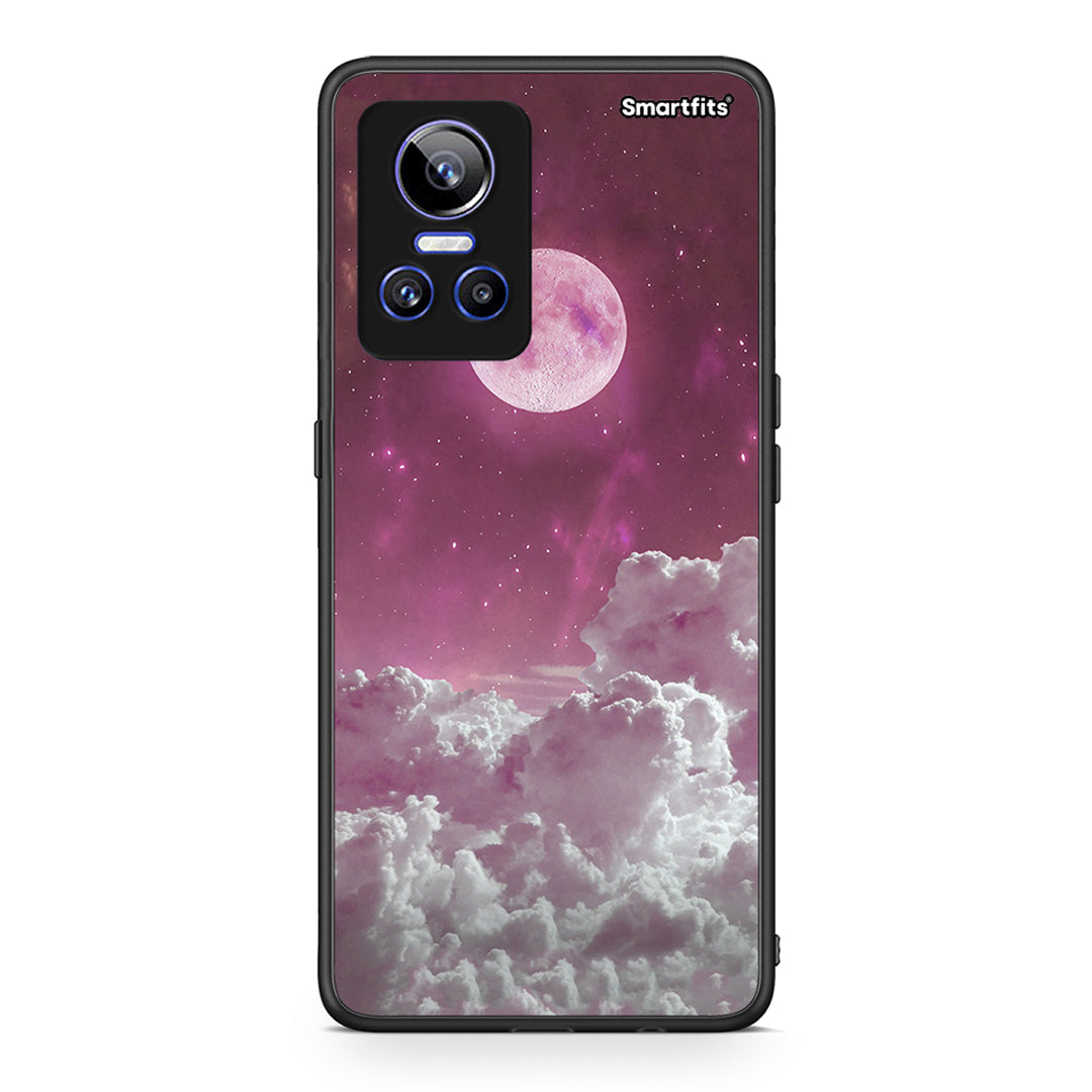 Realme GT Neo 3 Pink Moon Θήκη από τη Smartfits με σχέδιο στο πίσω μέρος και μαύρο περίβλημα | Smartphone case with colorful back and black bezels by Smartfits