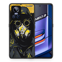 Thumbnail for Θήκη Realme GT Neo 3 Mask PopArt από τη Smartfits με σχέδιο στο πίσω μέρος και μαύρο περίβλημα | Realme GT Neo 3 Mask PopArt case with colorful back and black bezels
