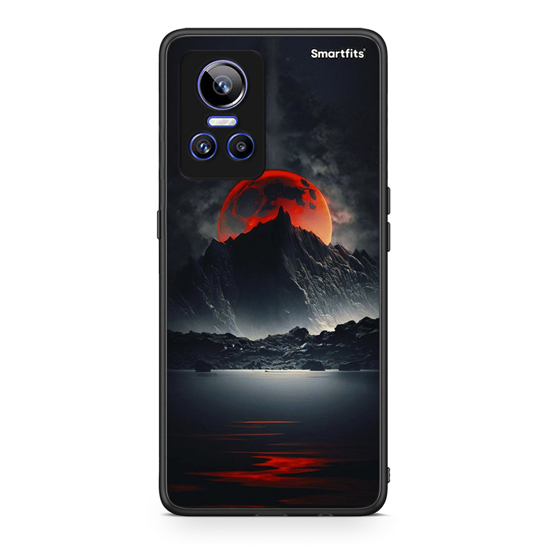 Realme GT Neo 3 Red Full Moon θήκη από τη Smartfits με σχέδιο στο πίσω μέρος και μαύρο περίβλημα | Smartphone case with colorful back and black bezels by Smartfits