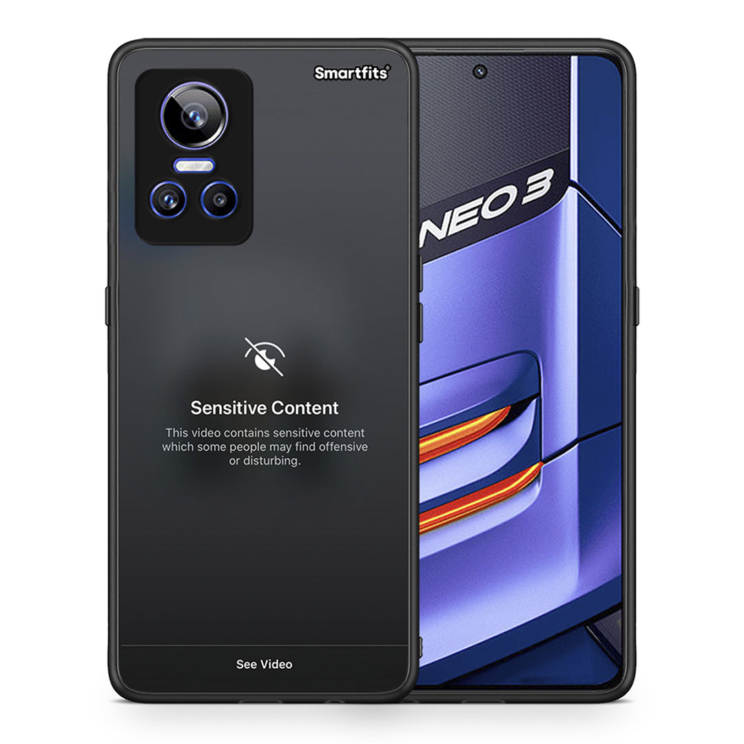 Θήκη Realme GT Neo 3 Sensitive Content από τη Smartfits με σχέδιο στο πίσω μέρος και μαύρο περίβλημα | Realme GT Neo 3 Sensitive Content case with colorful back and black bezels